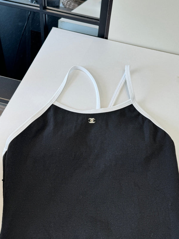 Chanel One-piece Swimsuit Black in Cotton 201808