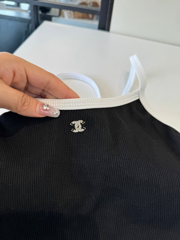 Chanel One-piece Swimsuit Black in Cotton 201808