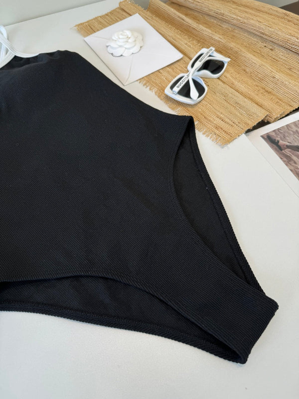 Chanel One-piece Swimsuit Black in Cotton 201808