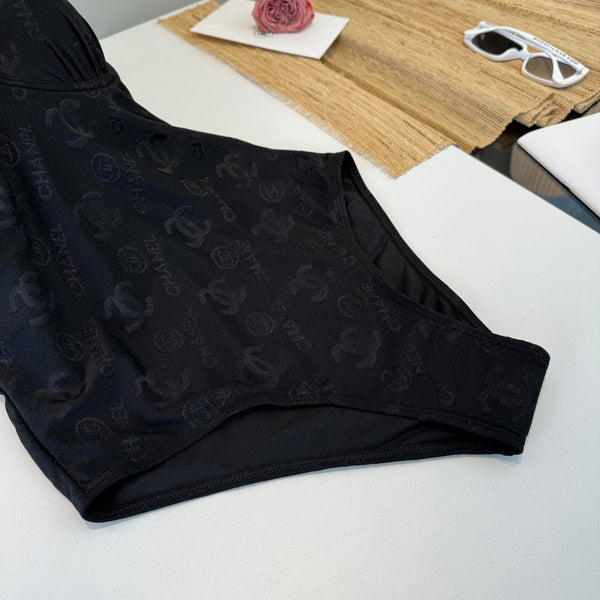 Maillot de bain une pièce Chanel noir en coton 201803