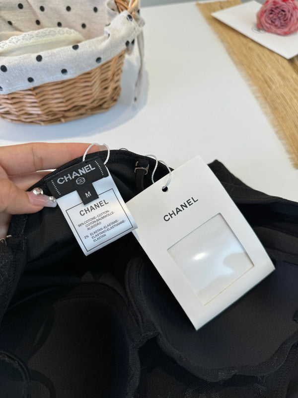 Maillot de bain une pièce Chanel noir en coton 201803