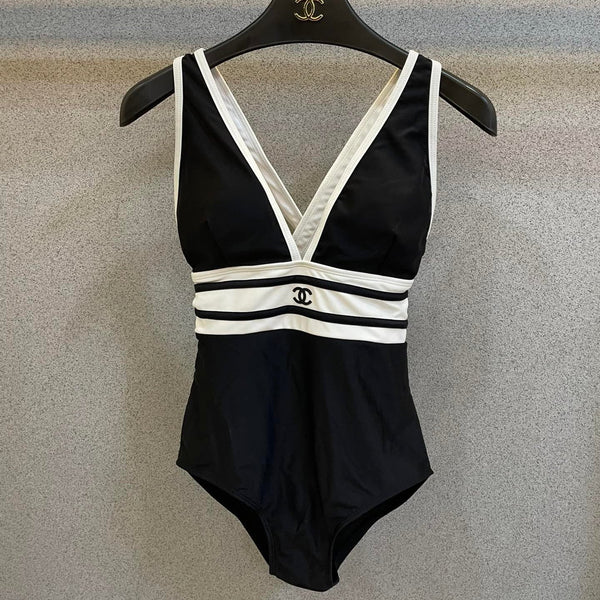 Maillot de bain une pièce Chanel noir en coton polyester 201831