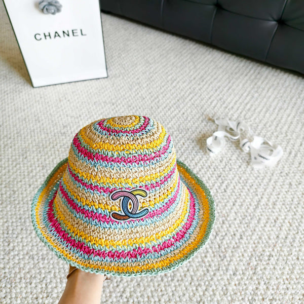 Chapeau Bob Chanel Arc-en-Ciel en Paille 201576