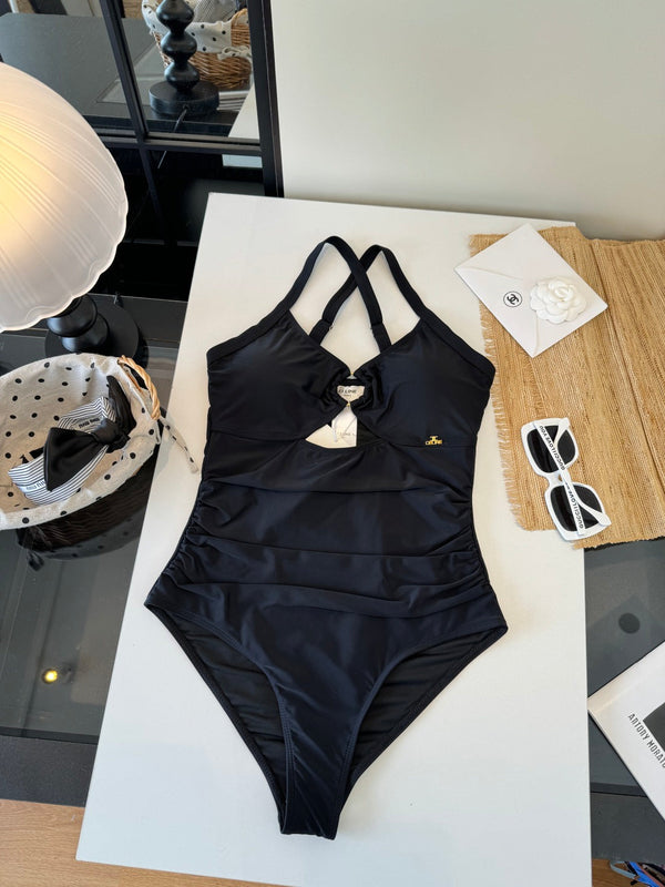 Celine One-piece Bikini Swimsuit Black in Cotton blend 203017