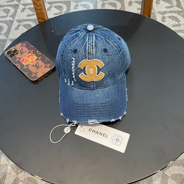 Casquette de Baseball Chanel Bleue en Jean 205643