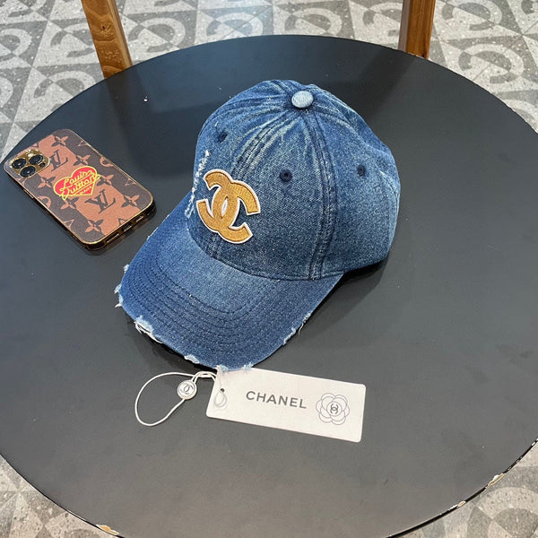 Casquette de Baseball Chanel Bleue en Jean 205643