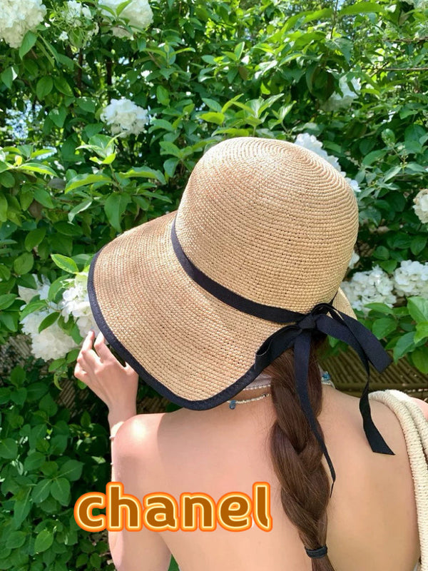Chanel Chapeau style Hepburn Beige en Raffia 205599