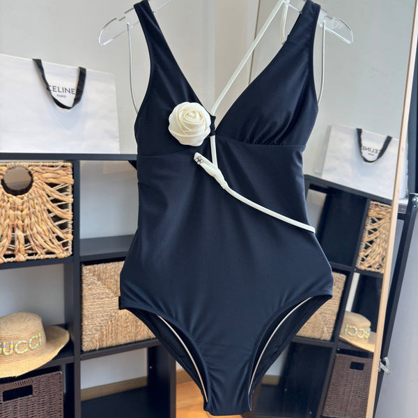 Chanel Maillot de bain une pièce Noir en coton polyester 204710