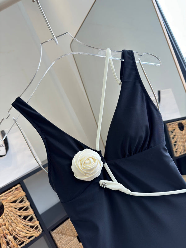 Chanel Maillot de bain une pièce Noir en coton polyester 204710
