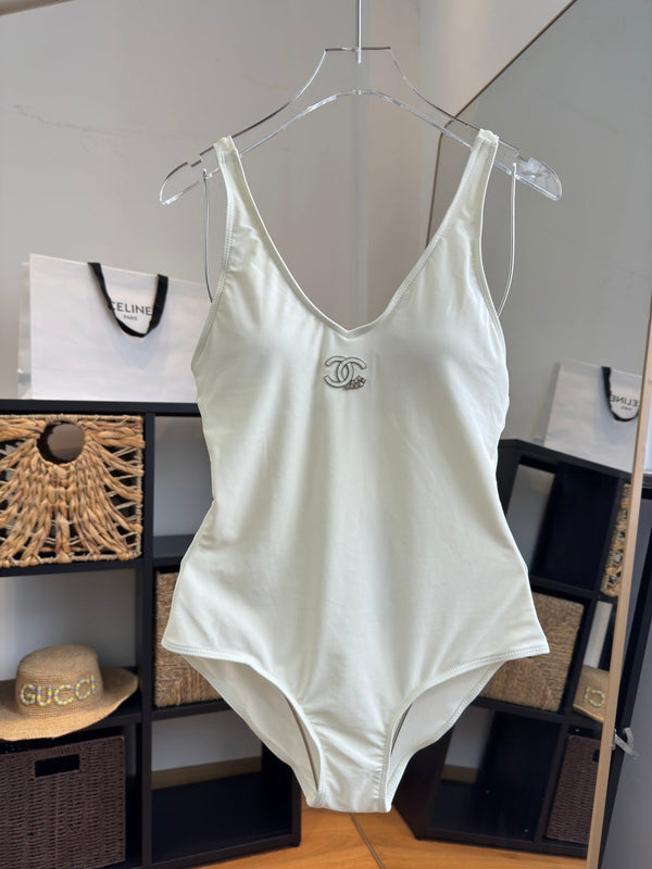 Chanel One-Piece Swimsuit White in Cotton polyester 204693