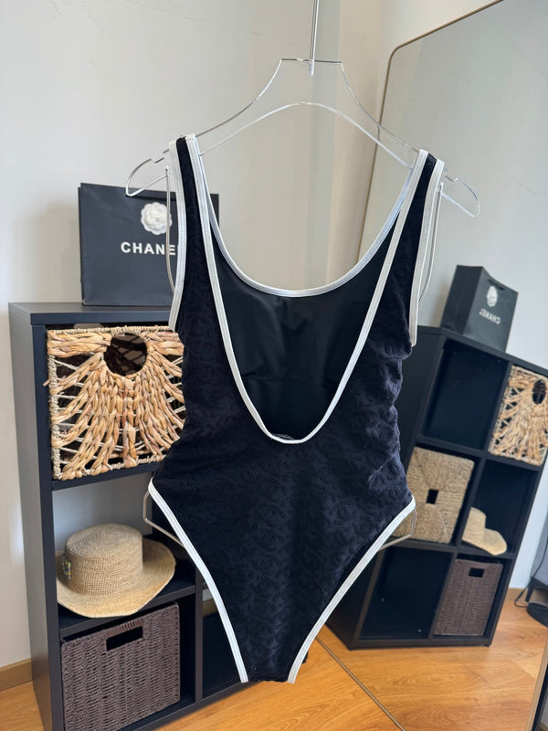 Chanel One-Piece Swimsuit Black in Cotton 204638