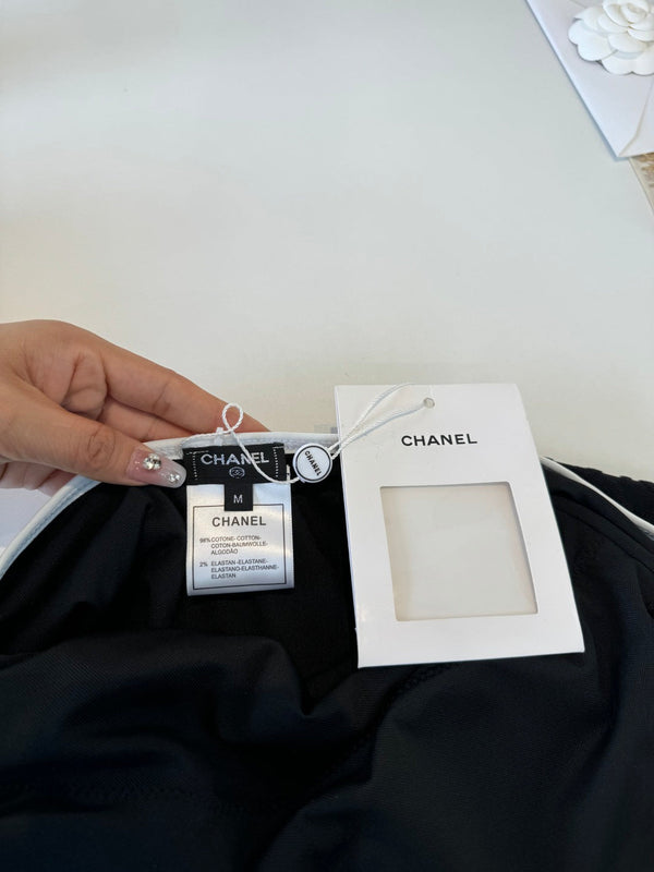 Chanel One-Piece Swimsuit Black in Cotton 204638