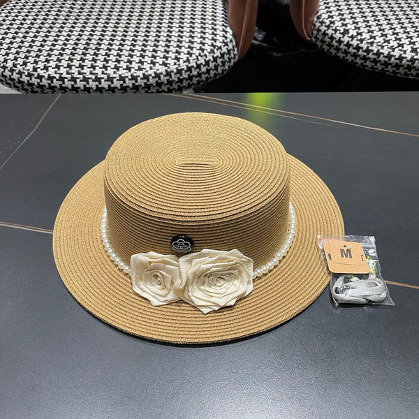 Chapeau de soleil Chanel en tissage couleur Chameau 205278