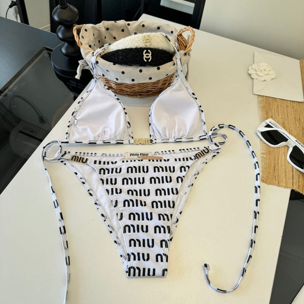 Miumiu Two-piece Bikini Swimsuit White in Cotton polyester 204645
