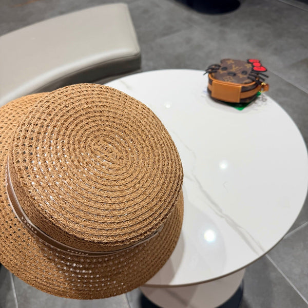 Chapeau bob Miumiu en paille marron camel 205586