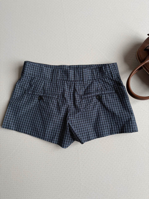 Jupe-culotte Miu Miu en coton bleu marine avec lettres brodées appliquées YB