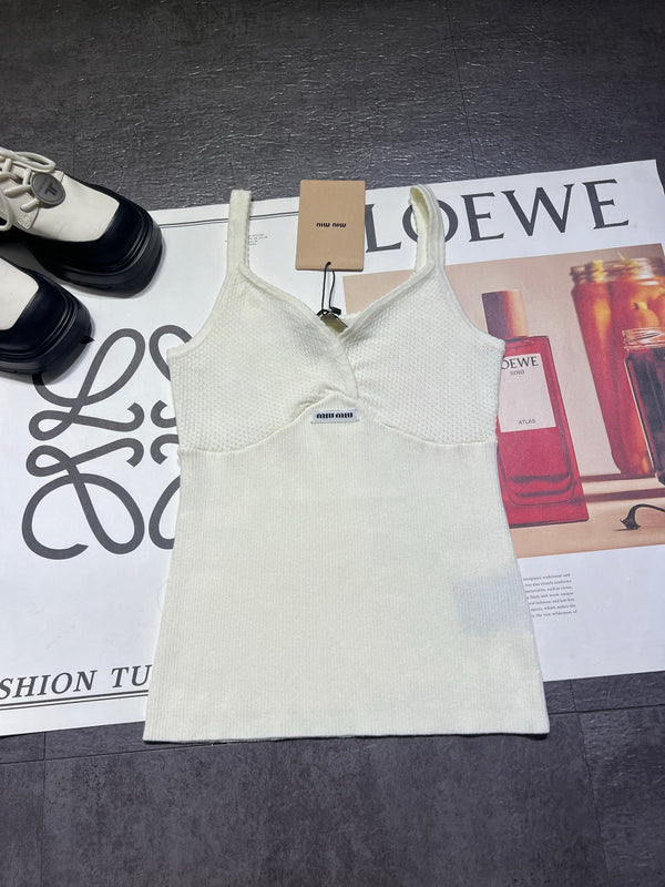 Caraco en maille blanc Miu Miu en tissu tricoté