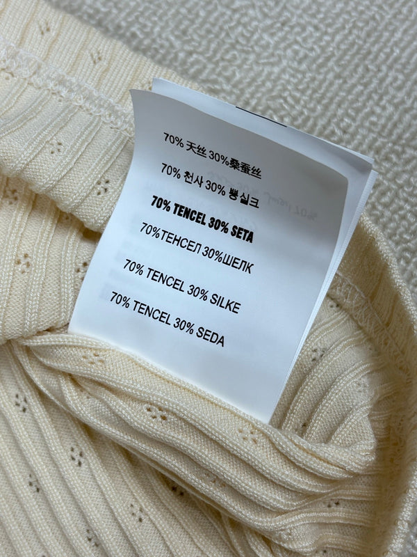 Miu Miu 26 Crew Neck Vest Cream in Knitting 191314