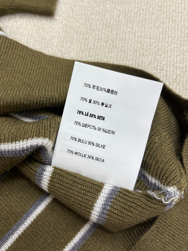 T-shirt à col et manches courtes Miu Miu 26 vert olive en laine 191273
