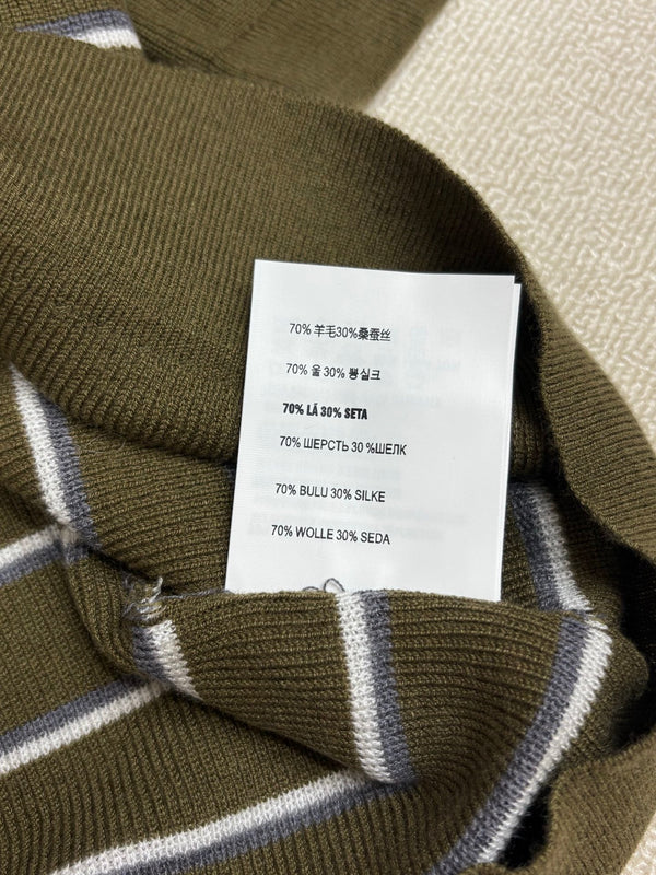 Miu Miu 26 Crew Neck Short-Sleeve Top Olive Green in Wool 191269