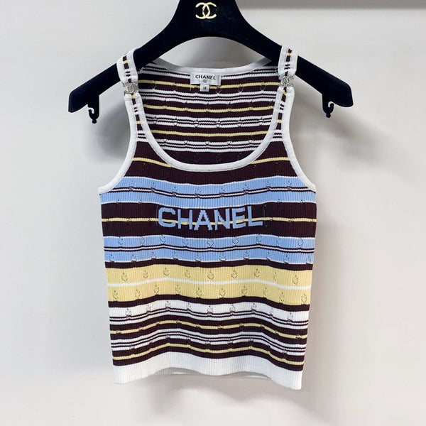 Chanel Two-Tone Vest Black Colorful in Wool 194362