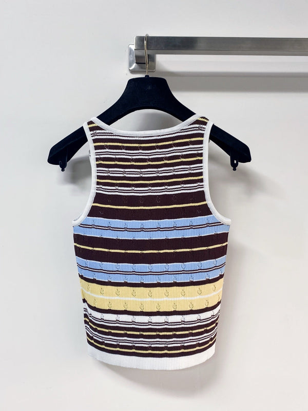 Chanel Two-Tone Vest Black Colorful in Wool 194362