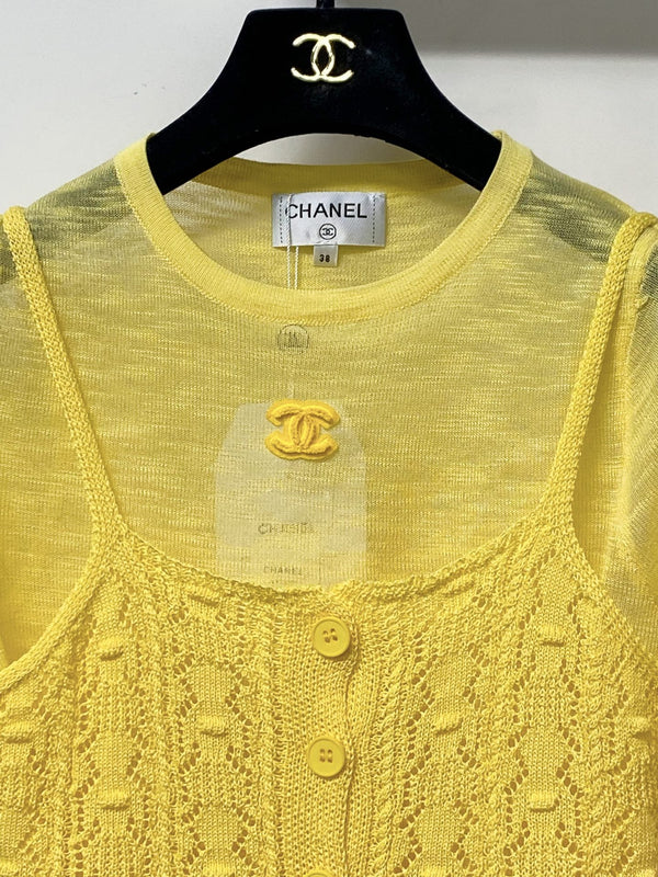Chanel Short-Sleeve T-Shirt Yellow in Nylon 194255