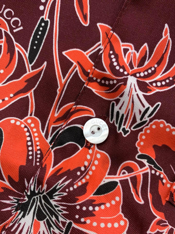 Gucci Short-sleeve Shirt Reddish Brown in Cotton 200653