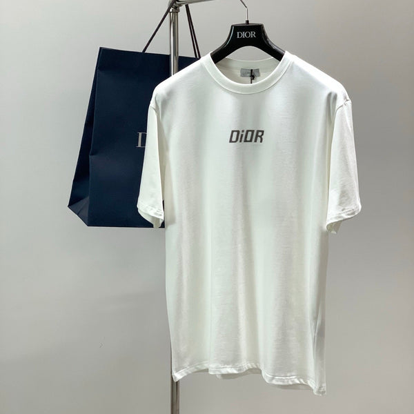T-shirt Dior Col Rond Manches Courtes Blanc en Coton 200639
