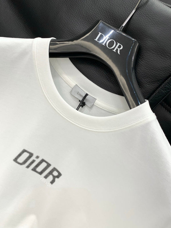T-shirt Dior Col Rond Manches Courtes Blanc en Coton 200639