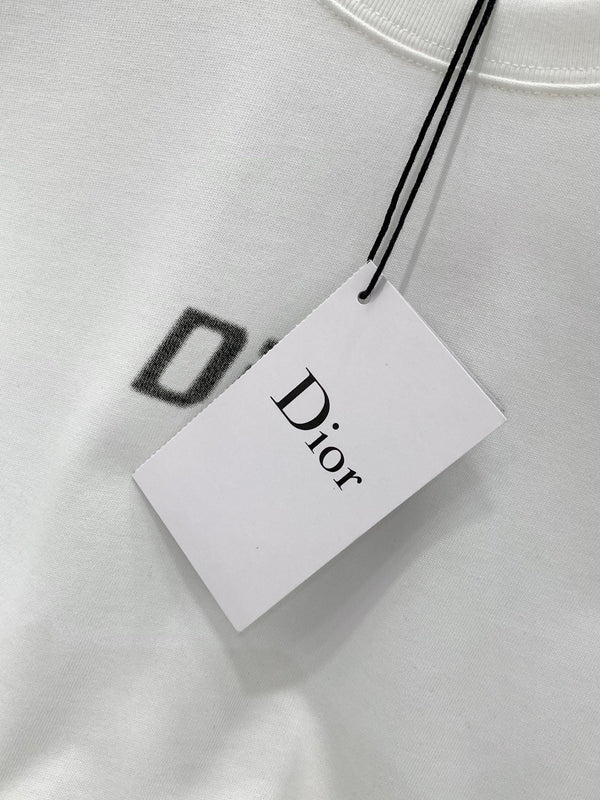 T-shirt Dior Col Rond Manches Courtes Blanc en Coton 200639