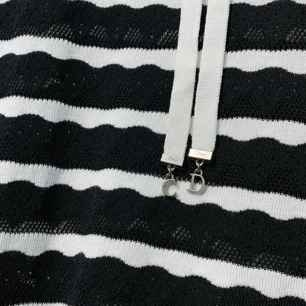 Haut à manches courtes en maille rayée Dior 26SS Noir en fibre de polyester 199329