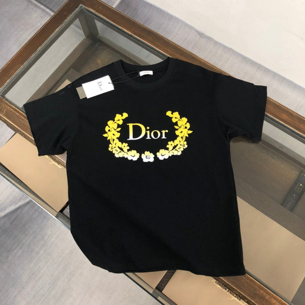 T-shirt ras du cou manches courtes Dior noir en coton 181970