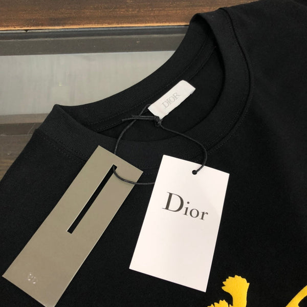 T-shirt ras du cou manches courtes Dior noir en coton 181970