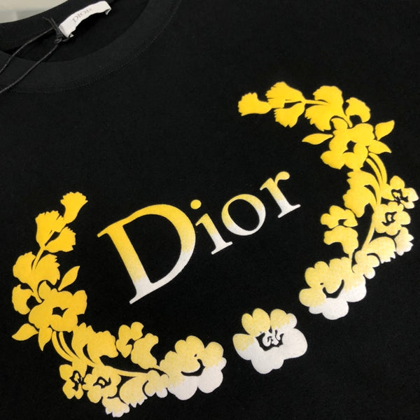 T-shirt ras du cou manches courtes Dior noir en coton 181970