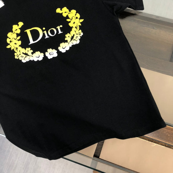 T-shirt ras du cou manches courtes Dior noir en coton 181970