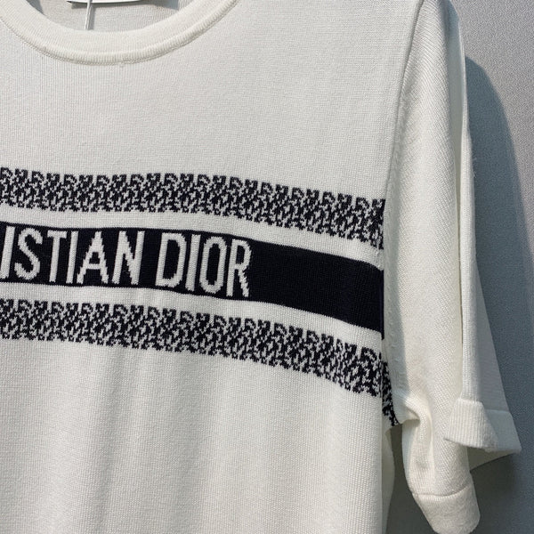 T-shirt Dior blanc en Tencel et laine imprimé lettre 363089
