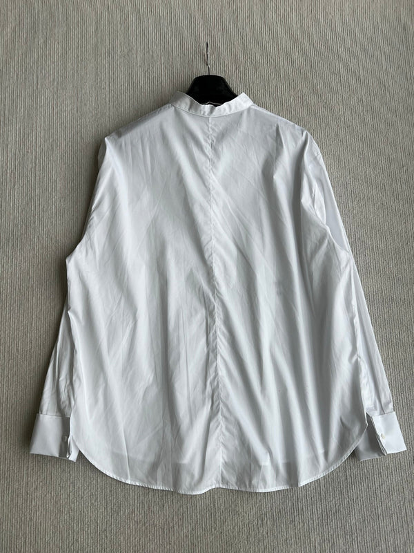 Dior 26SS Shirt with Bow White in Cotton 360067