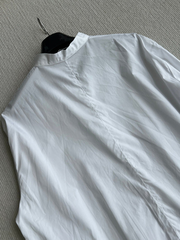 Dior 26SS Shirt with Bow White in Cotton 360067