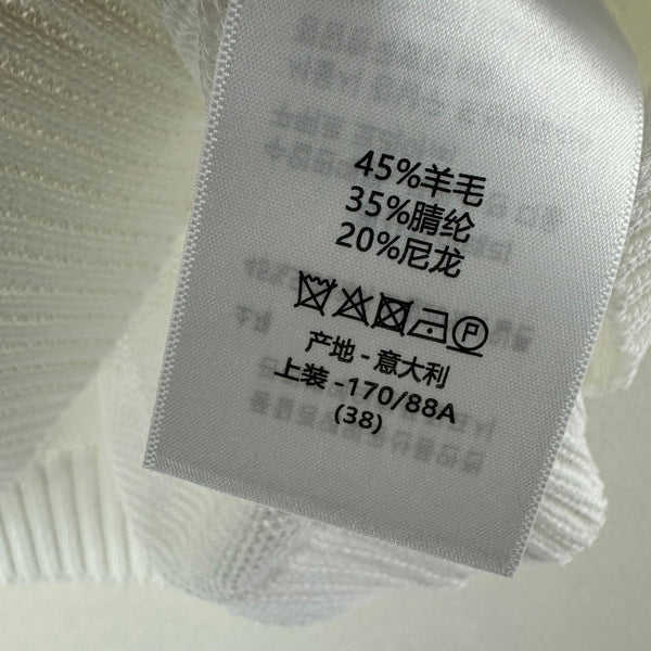 T-shirt à manches courtes en maille papillon Dior blanc en laine 360700