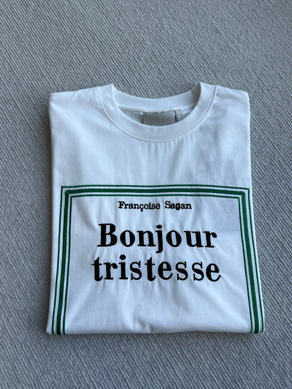Dior 26 Bonjour Tristesse Series T-shirt White in Cotton 360131