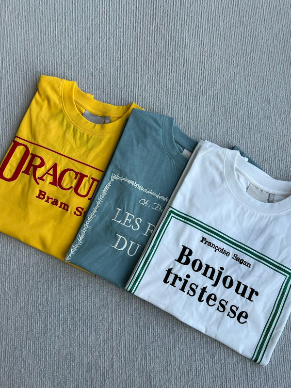 Dior 26 Bonjour Tristesse Series T-shirt White in Cotton 360131