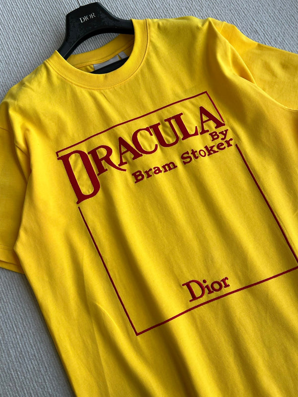 Dior 26 Bonjour Tristesse Series T-shirt Yellow in Cotton 360129