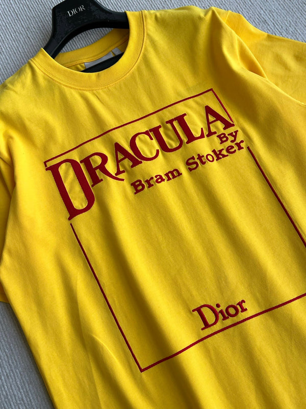 Dior 26 Bonjour Tristesse Series T-shirt Yellow in Cotton 360129