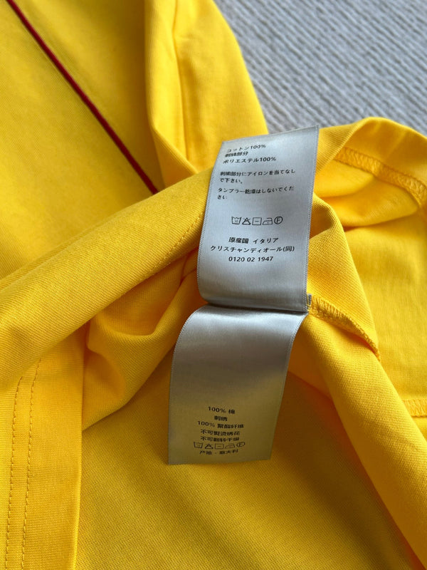 Dior 26 Bonjour Tristesse Series T-shirt Yellow in Cotton 360129