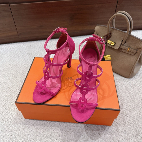 HM 26ss High Heels Sandals 10.5 Pink Suede 686013