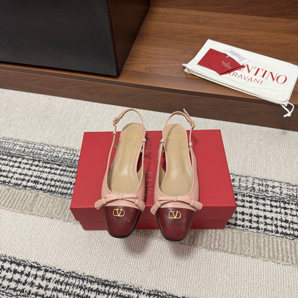 Valentino Garavani Slingback Burbundy Pink in Sheepskin 685891