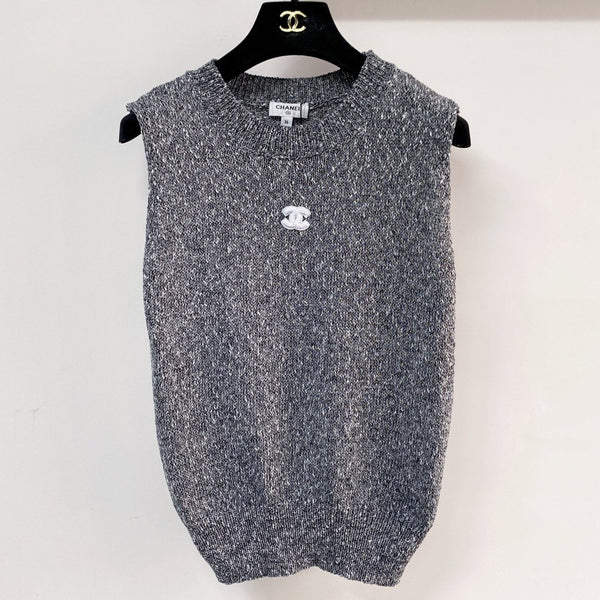 Gilet Chanel Gris en Coton Nitrile 208002