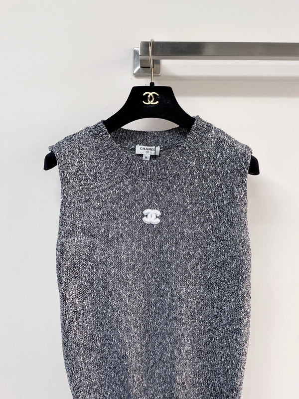 Gilet Chanel Gris en Coton Nitrile 208002
