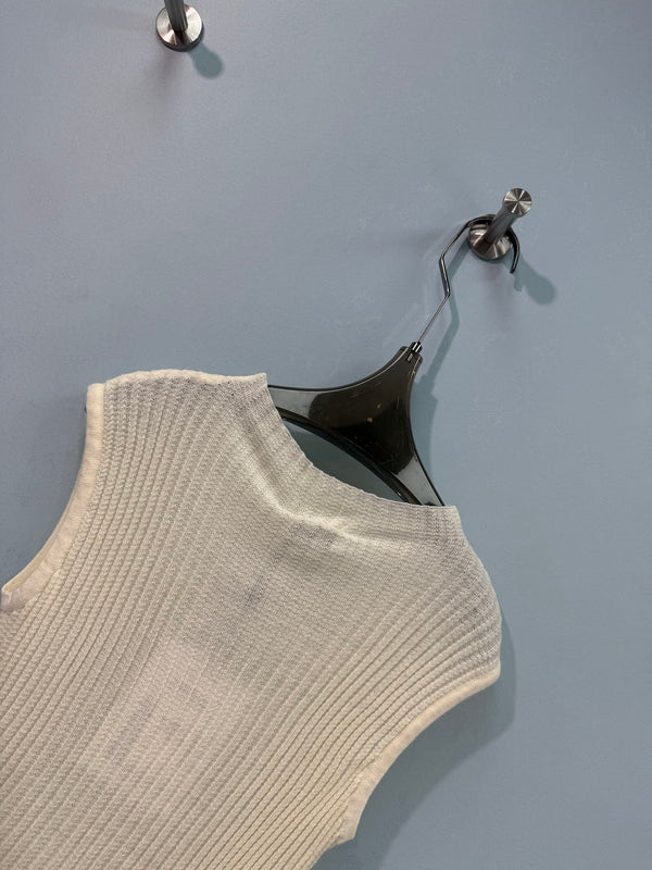 Gilet en Maille Chanel Crème en Laine 212276